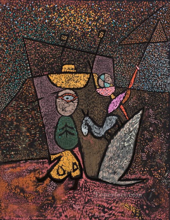 Der reisende Zirkus Paul Klee mit Textur Ölgemälde